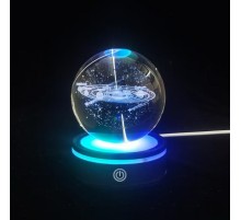 Gezegenler Tasarımlı Renk Değiştiren Dönen Cam Küre