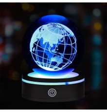 Dünya Tasarımlı Usb li Dönen Cam Küre