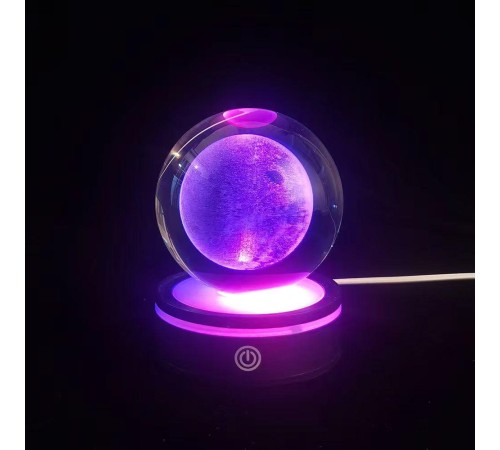 Usb li Plastik Altlıklı Dolunay Dönen Cam Küre