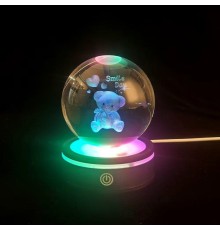Ayıcık Tasarımlı Renk Değiştiren Dönen Cam Küre