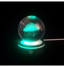 Yağmur Bulutu Tasarımlı Usb li Dönen Cam Küre