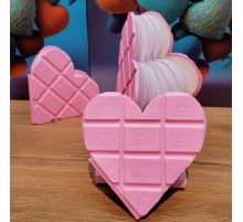 Kalpli Çikolata Not Defteri Pembe