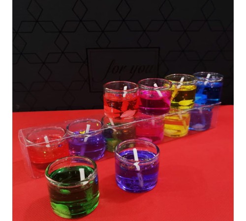 6 lı Jel Renkli Mum