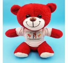 Sevimli Çiftler Tişörtlü Kırmızı Ayı