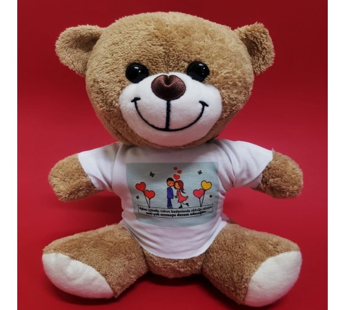 Tişörtlü Kahverengi Peluş Ayıcık