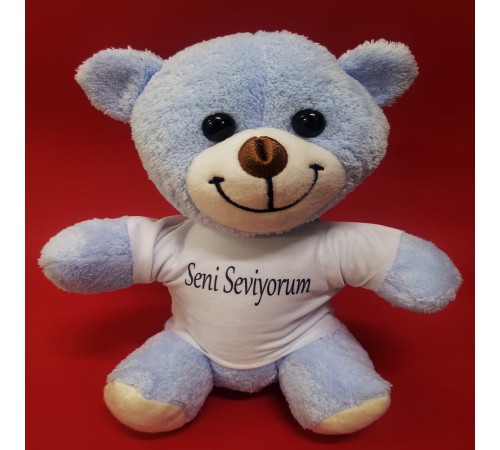 Mavi Seni Seviyorum Tişörtlü Ayı