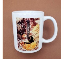 Vintage Tasarım Gitar Baskılı Kupa