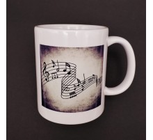 Müzik Notaları Tasarımlı Kupa Bardak