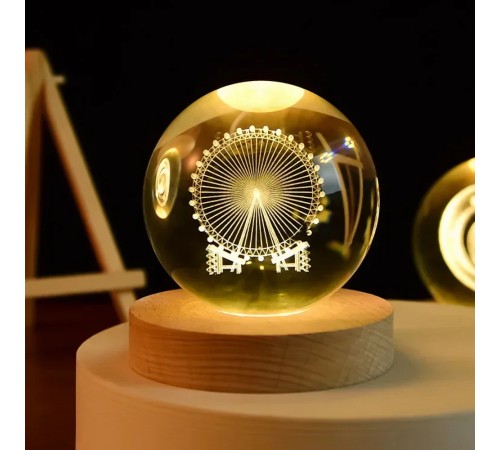 Dönme Dolap Tasarımlı Işıklı Cam Küre