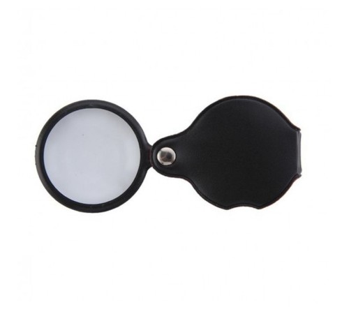 5X-50Mm-Mini Büyüteç Cepte Taşınan Optik Lens Katlanabilir Deri Kaplama Xx1051