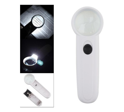 15X Çok Fonksiyonlu 2 Led Işıklı Taşınabilir El Büyüteç