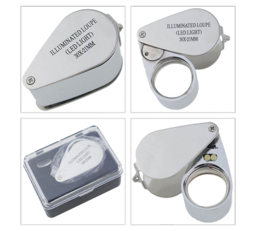 Kontrol Için Özel Kutulu Metal Işıklı Lup 30X21