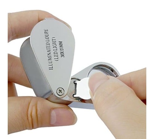 Kontrol Için Özel Kutulu Metal Işıklı Lup 30X21