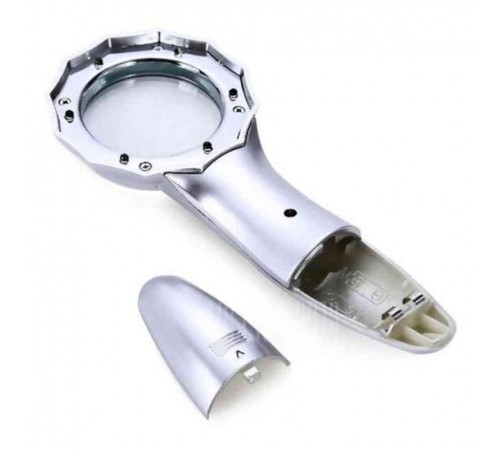 7X Büyüteç 6 Led Işık Aydınlatma 50Mm Optik Lens El Büyüteç