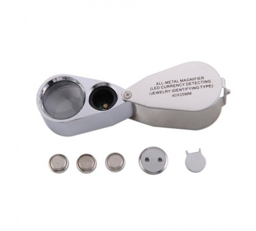 Kontrol Için Özel Kutulu Metal Işıklı Lup 40X25