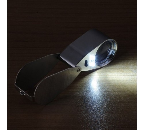 Kontrol Için Özel Kutulu Metal Işıklı Lup 40X25