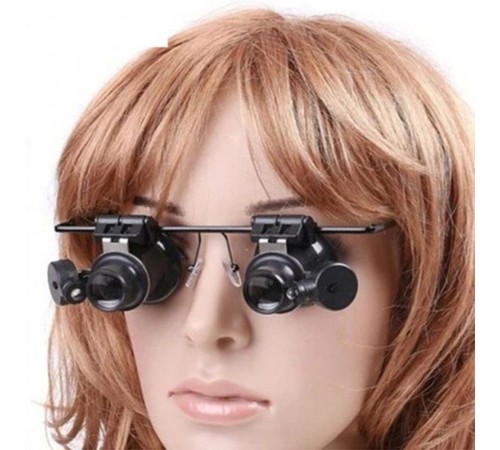 Gözlük Model Çıft Led Aydınlatma Saat Onarımı Için Harika Büyüteç