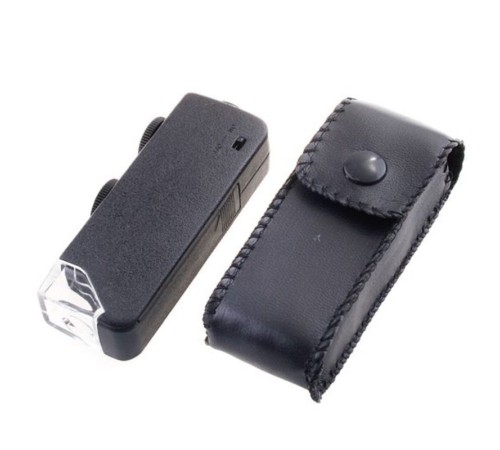 Mini 60X 100X Zoom Lens Odak Takı Led Cep Mikroskop Büyüteç