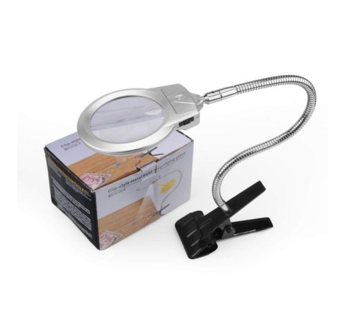 2.5X90 Mm 5X24 Mm Büyüteç Mandallı Metal Hortumlu Masa Üstü Büyüteç