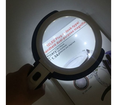 2X5X120Mm 10 Ledli Masaüstü Büyüteç