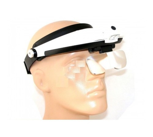 5 Mercekli Çok Fonksiyonlu Başlık Tip Işıklı Büyüteç Mg-81001-G