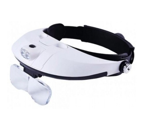 5 Mercekli Çok Fonksiyonlu Başlık Tip Işıklı Büyüteç Mg-81001-G