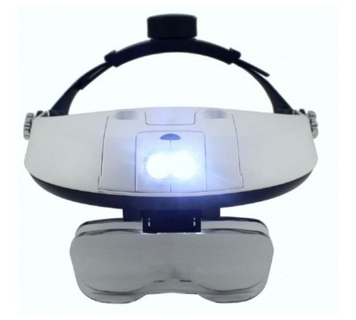 5 Mercekli Çok Fonksiyonlu Başlık Tip Işıklı Büyüteç 81001H