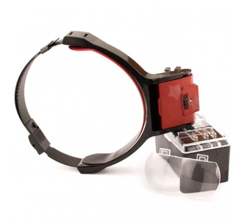 Lens Takmalı 4 Lens Led Lambalı Şapka Tip Büyüteç