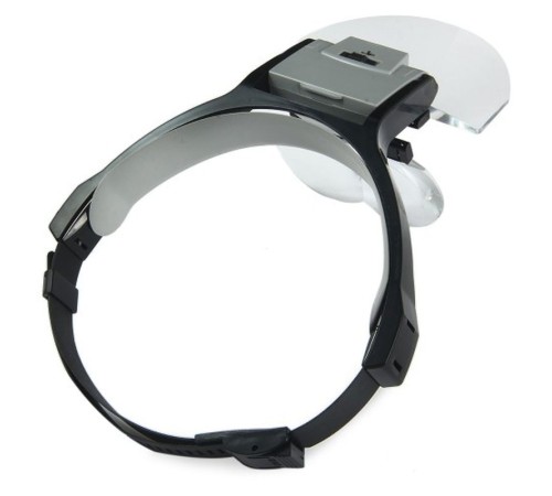 Lens Takmalı 5 Lenslı Led Lambalı Şapka Tip Büyüteç