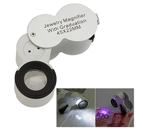 45X22 Ledli Para Algılama Ve Mezuniyet Takı Değerleme Büyüteç