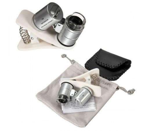 Evrensel Led Işıklı Mini Cep Mikroskobu Tüm Kameralı Telefonlar Için 9882-W