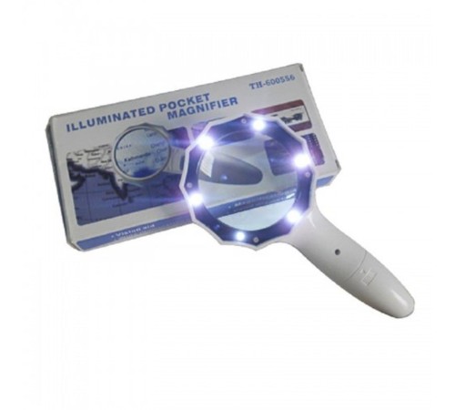 4X 6 Led Işık Aydınlatma 75Mm Optik Lens El Büyüteç