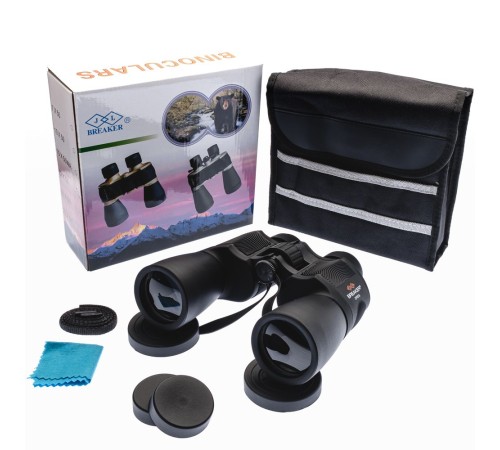 Breaker 7X50 WD2 Çift Göz Ayarlı Profesyonel El Dürbünü – 1000M/56M – Siyah