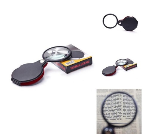 5X 60Mm Cam Optik Lens Katlabilir Deri Kaplamalı Cep Büyüteç Xx1051