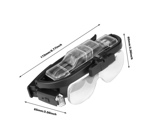 Şarjlı Gözlük Tip Büyüteç Mercek Lup Lensleriyle Taşıma Çantalı 11642Dc