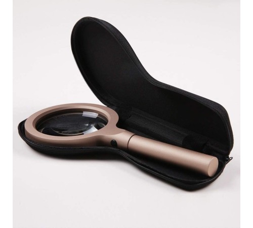 12 Led Işıklı 10X Büyüteç Yaşlılar Ve Çocuklar Için Okuma Saplı Metal Büyüteç 8013