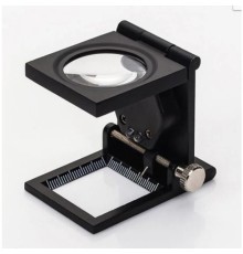 28x28 Mm Katlanır Sayaçlı Metal Lüp 2 LED Işıklı Büyüteç Tekstil TH-9005A