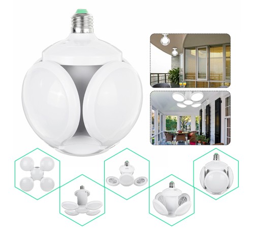 F-1997 LED Futbol Ufo Ampul E27 28W 360 Derece Katlanır Lamba LED Spot Işık Beyaz Glop Led