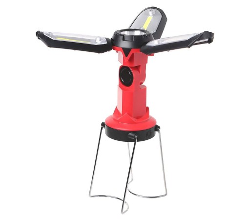 Şarjlı Katlanabilir 3 XCob Led + 3W Led Çok Fonksiyonlu Kamp Feneri P-8801