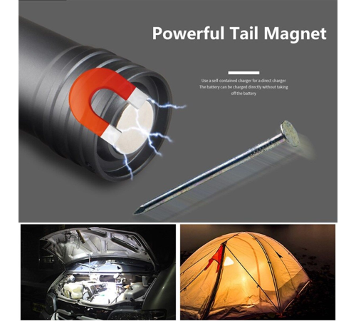 F.B.I F-90 Aluminyum Kaplama Mıknatıslı Şarjlı El Feneri