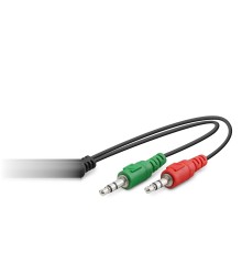 2 x 3.5 Mm To 3.5 Mm F Kablo 2Lıne Mikrofon + Kulaklık 20Cm Siyah HDX1053