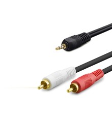 3.5 Mm To 2Rca Kablo 2Lıne Gold 1.5M Siyah HDX1058