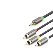 3.5 Mm To 3Rca Kablo 2Lıne Gold 1.5M Siyah HDX1064