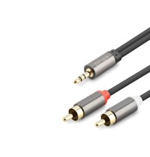 3.5 Mm To 2Rca Kablo 2Lıne Gold 1.5M Siyah HDX1067