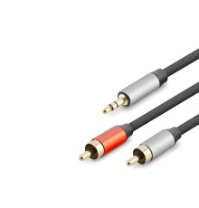 3.5 Mm To 2Rca Kablo 2Lıne Gold 1.5M Siyah HDX1073