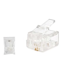 RJ11 Konnektör 2 Pın Telefon 100 Lü Paket Şeffaf HDX5018