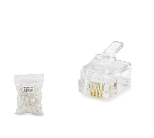 Rj11 Konnektör 4Pın Telefon 100Lü Paket Şeffaf HDX5059
