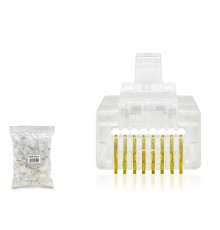 Cat5 Konnektör Ez Rj45 Delikli 100Lü Paket Şeffaf HDX5062