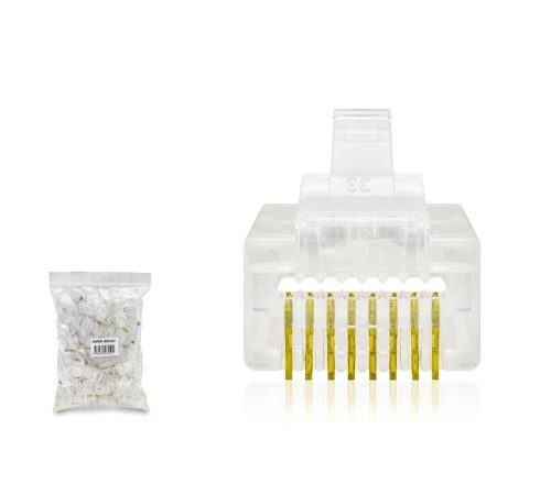 Cat5 Konnektör Ez Rj45 Delikli 100Lü Paket Şeffaf HDX5062