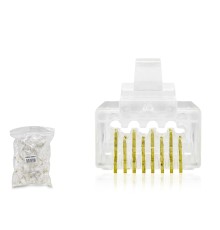 Cat6 Konnektör Ez Rj45 Delikli 100Lü Paket Şeffaf HDX5063
